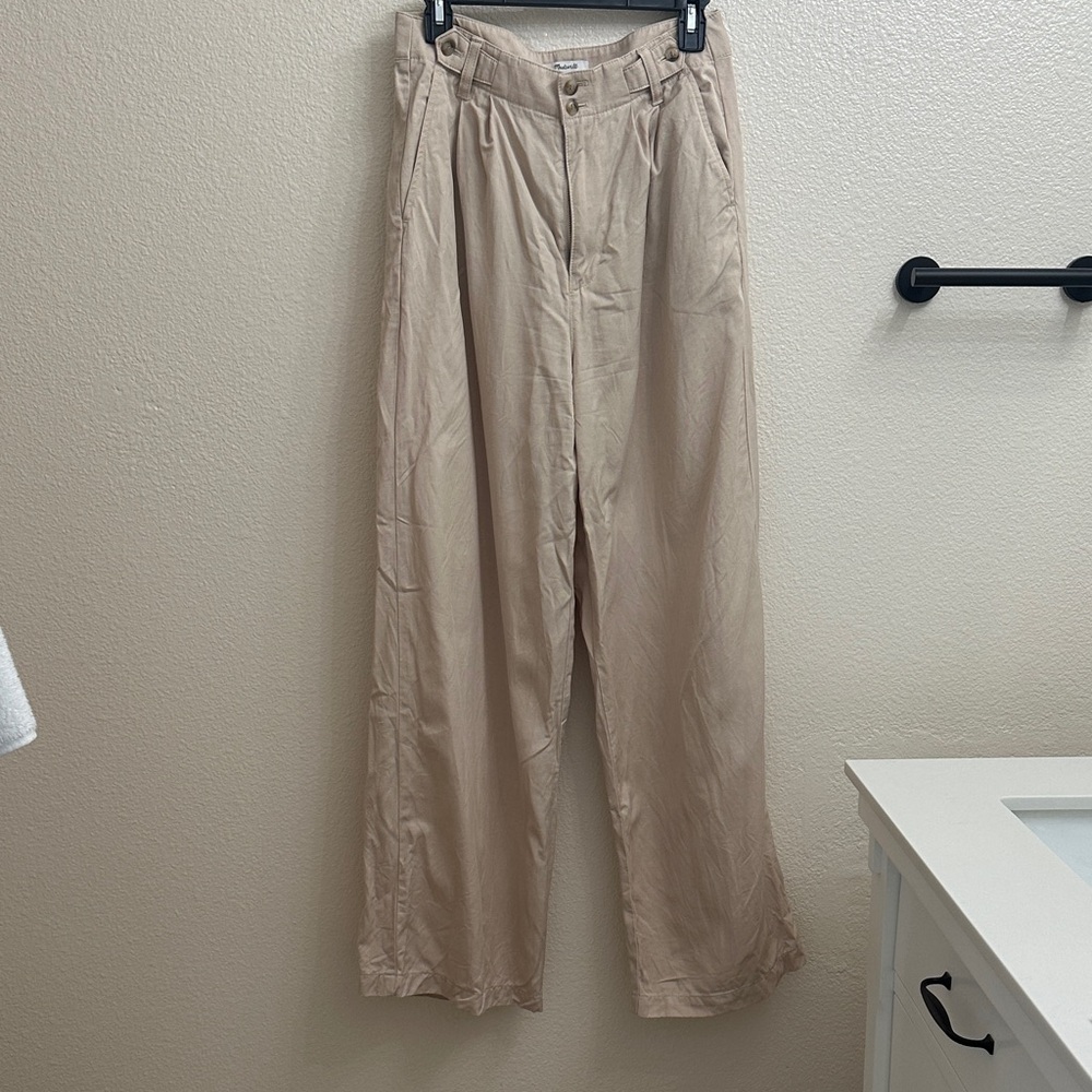Madewell Women's Cream Wide Leg Harlow Pants